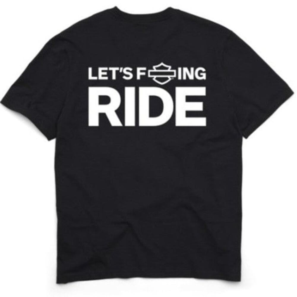 NWT Harley-Davidson Men's Let's F'ing Ride Short Sleeve Tee in Black sz 2XL